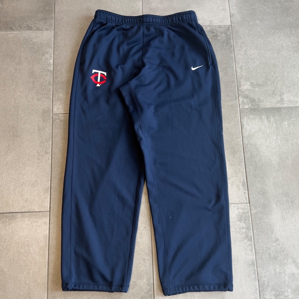 Nike Minnesota Twins Therma-FIT Navy Blue Baggy Loose Wide Leg Pants Mens XL